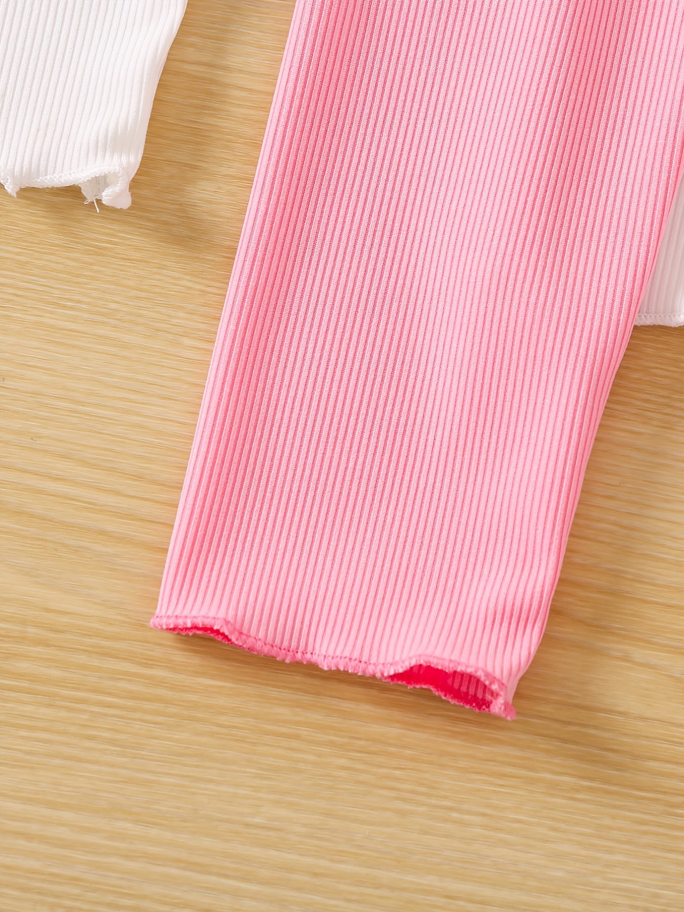 3pcs Girls Ribbed Leggings Set Kids Casual Tights Pants