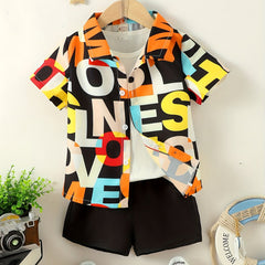 Baby Boy Hawaiian Outfit Short Sleeve Shirt & Shorts Set For Summer