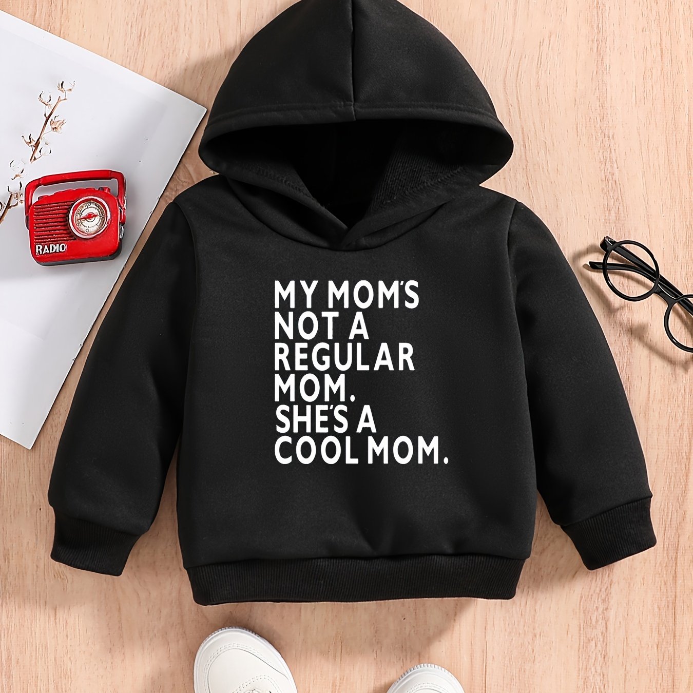 Boys Sweatshirt Hoodie SHE'S MOM Print Baby Pullover
