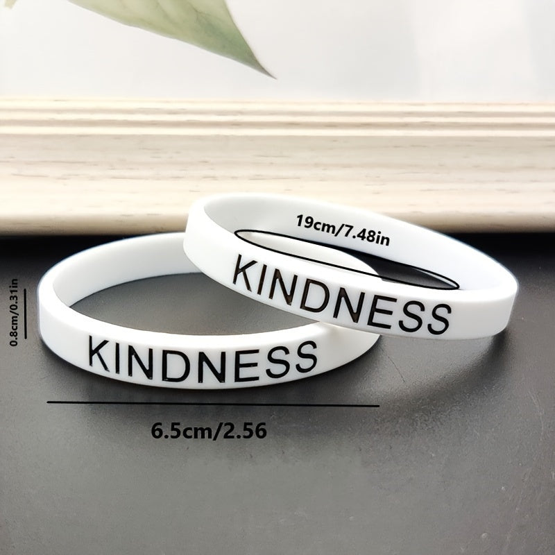 2pcs Silicone Bracelet Inspirational Rubber Wristband Student Jewelry