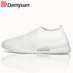 Unisex Flying Woven Running Shoes Slip On Mesh Sneakers