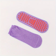 5 Pairs Non-slip Yoga Pilates Socks Breathable Solid Medium Tube Dance Training
