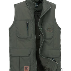 Thermal Cargo Vest Men's Zip Up Spring Summer Outwear