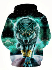 Men's Wolf 3D Print Hoodie Graphic Pullover for Autumn Winter