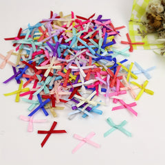 36 Colorful 3MM Polyester Bows for DIY Crafts & Jewelry