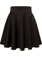 Casual High Waist Skater Skirt for Women