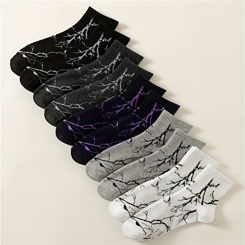 Lightning Print Socks - Women's Mid Tube Stockings