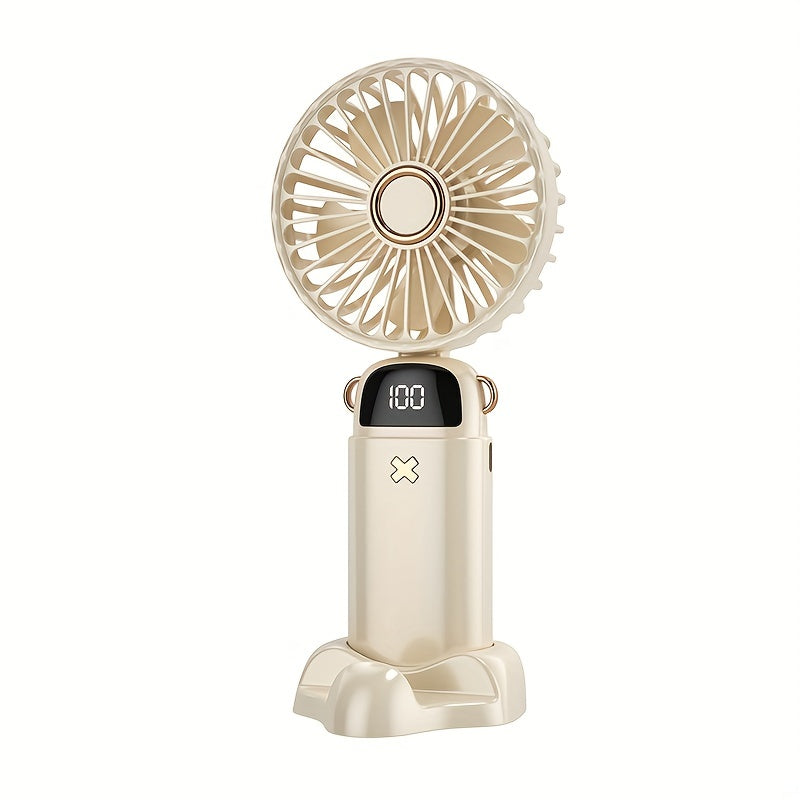 Purple Portable Pocket Fan Mini Fan 6 Gears Speed Foldable Desk Fan