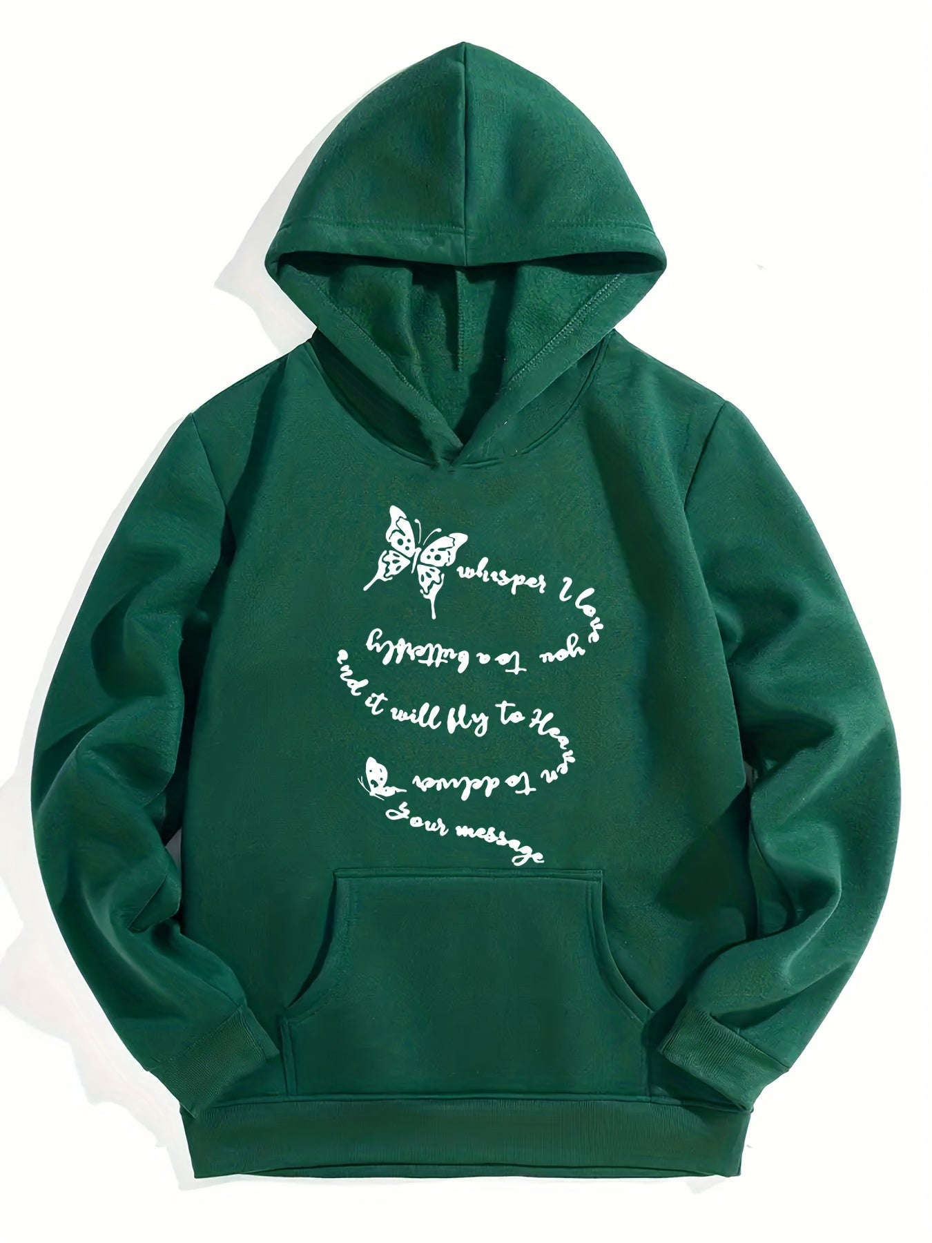 Girls Butterfly Print Hooded Sweatshirt Top Long Sleeve Hoodie Pullovers