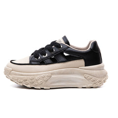 Women's Cutout Lace Up Walking Shoes Non Slip Casual Sneakers