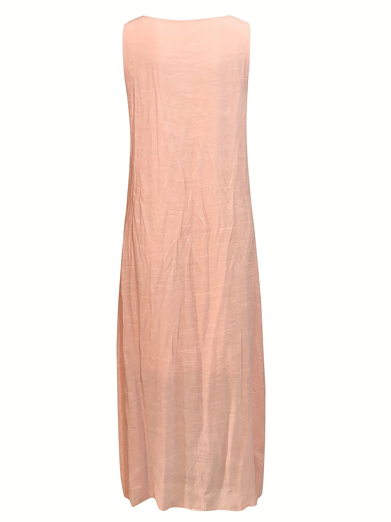 Boho Lace Sleeveless Maxi Dress V Neck Loose Solid