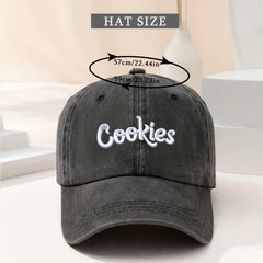 Letter Embroidery Baseball Cap Washed Distressed Unisex Sun Hat