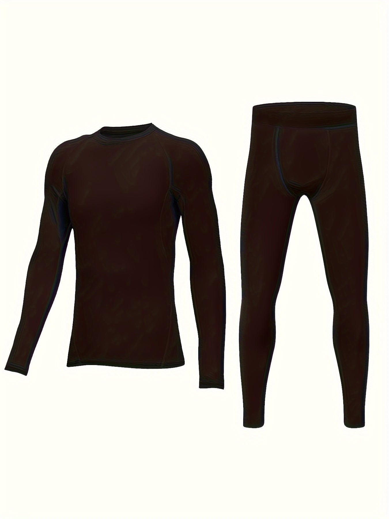 2pcs Kids Compression Thermal Set Long Sleeve Crew Neck Pullover Matching Pants