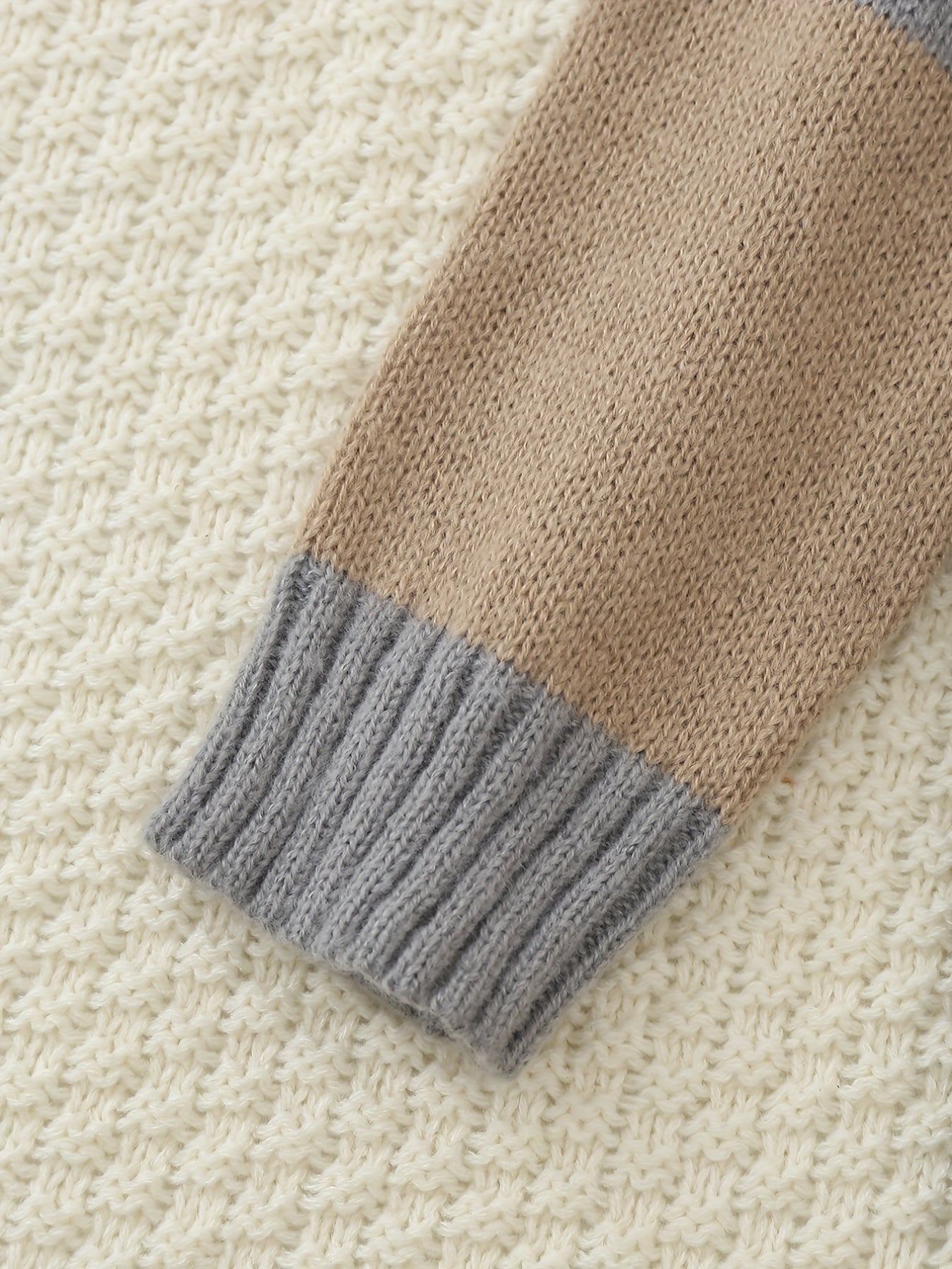 Boys Block Crew Neck Sweater Pullover For Spring Autumn