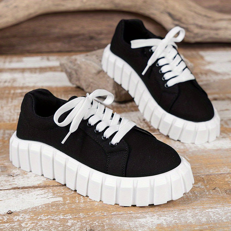 Women's Colorful Print Canvas Sneakers Round Toe Lace up Outdoor Shoes