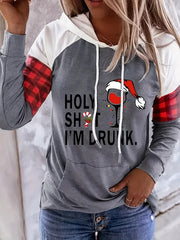 Block Kangaroo Pocket Hoodie Casual Long Sleeve Drawstring Hoodies Sweatshirt