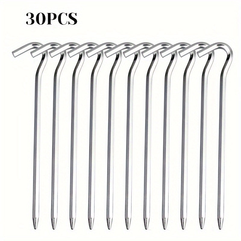 Aluminum Alloy Tent Ground Nails Wind Rope Fixed Stakes - 15pcs/30pcs