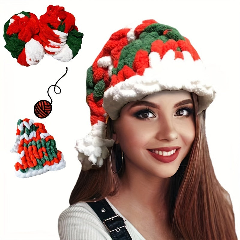 2pcs Christmas Hat Fabric DIY Thread Extra Thick Wool Thread 245g