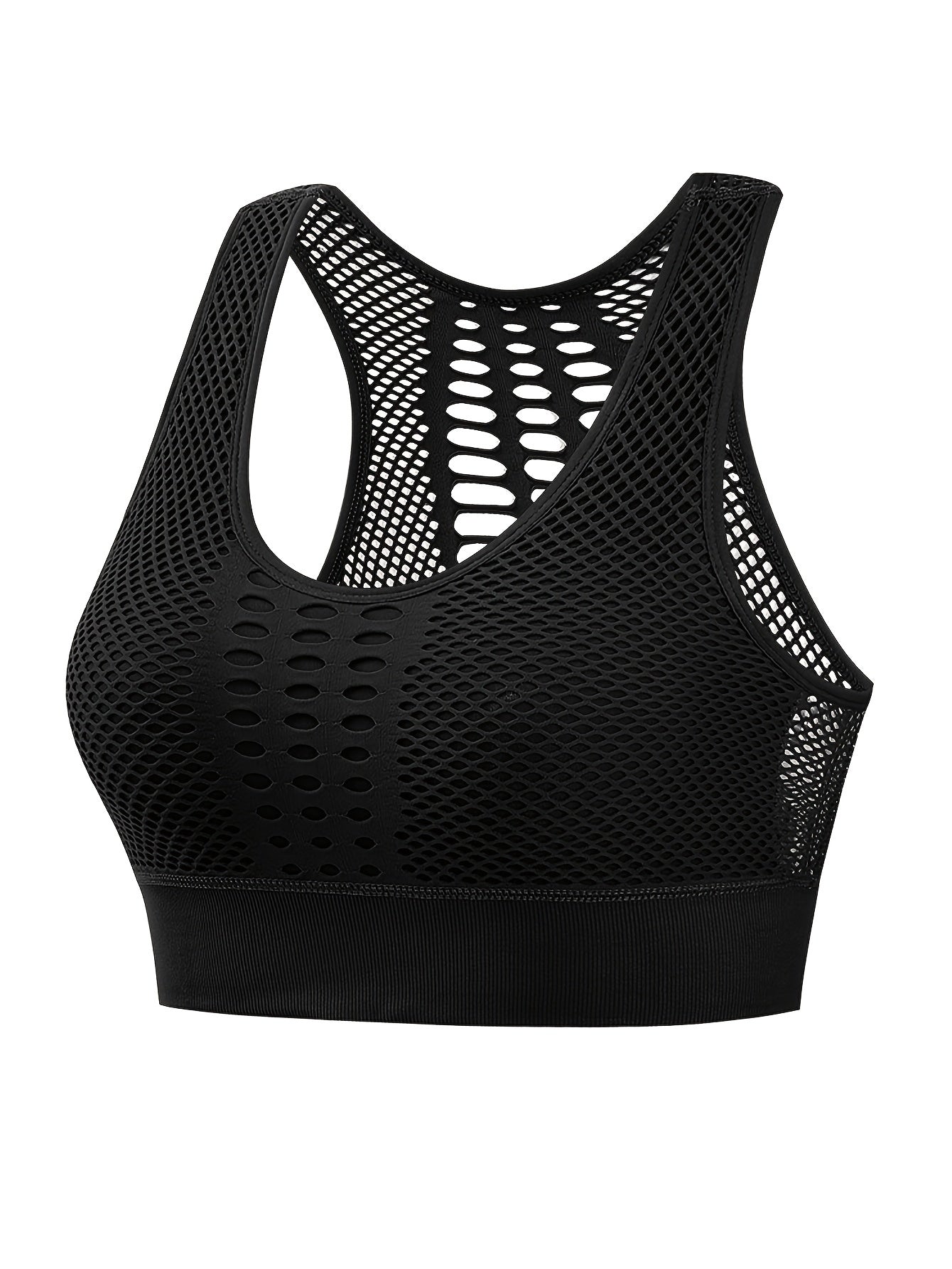 Fishnet Sports Bra Hollow Out Breathable Workout Bra Women's Lingerie