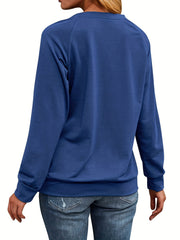 Dragonfly Print Sweatshirt Crew Neck Casual Long Sleeve Women's Clothing