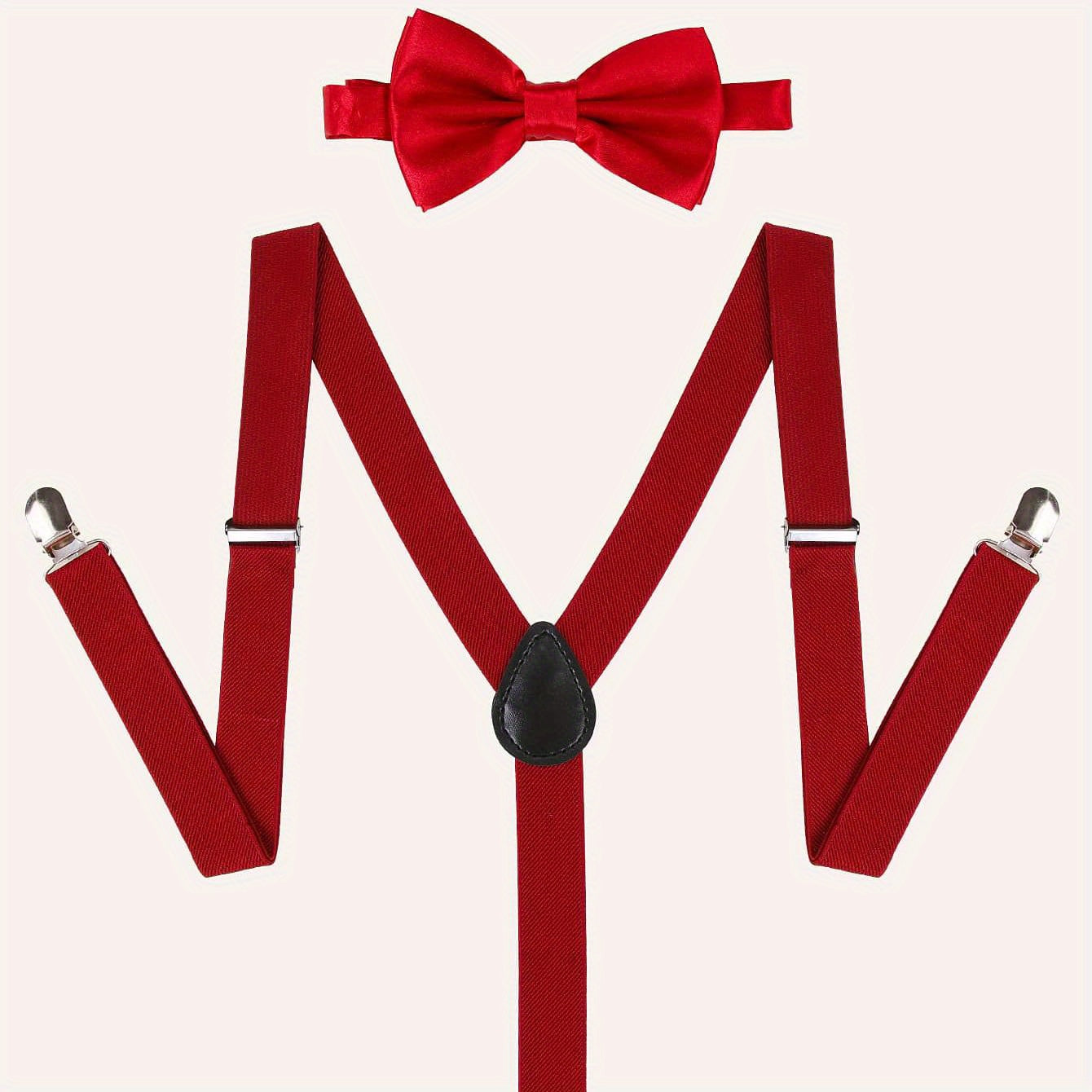 Men's Suspenders & Bow Tie Set For Wedding Party