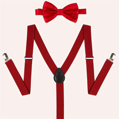 Men's Suspenders & Bow Tie Set For Wedding Party