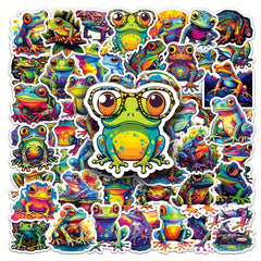 50pcs Colorful Frog Cartoon Animal Hand painted Stickers DIY Decoration
