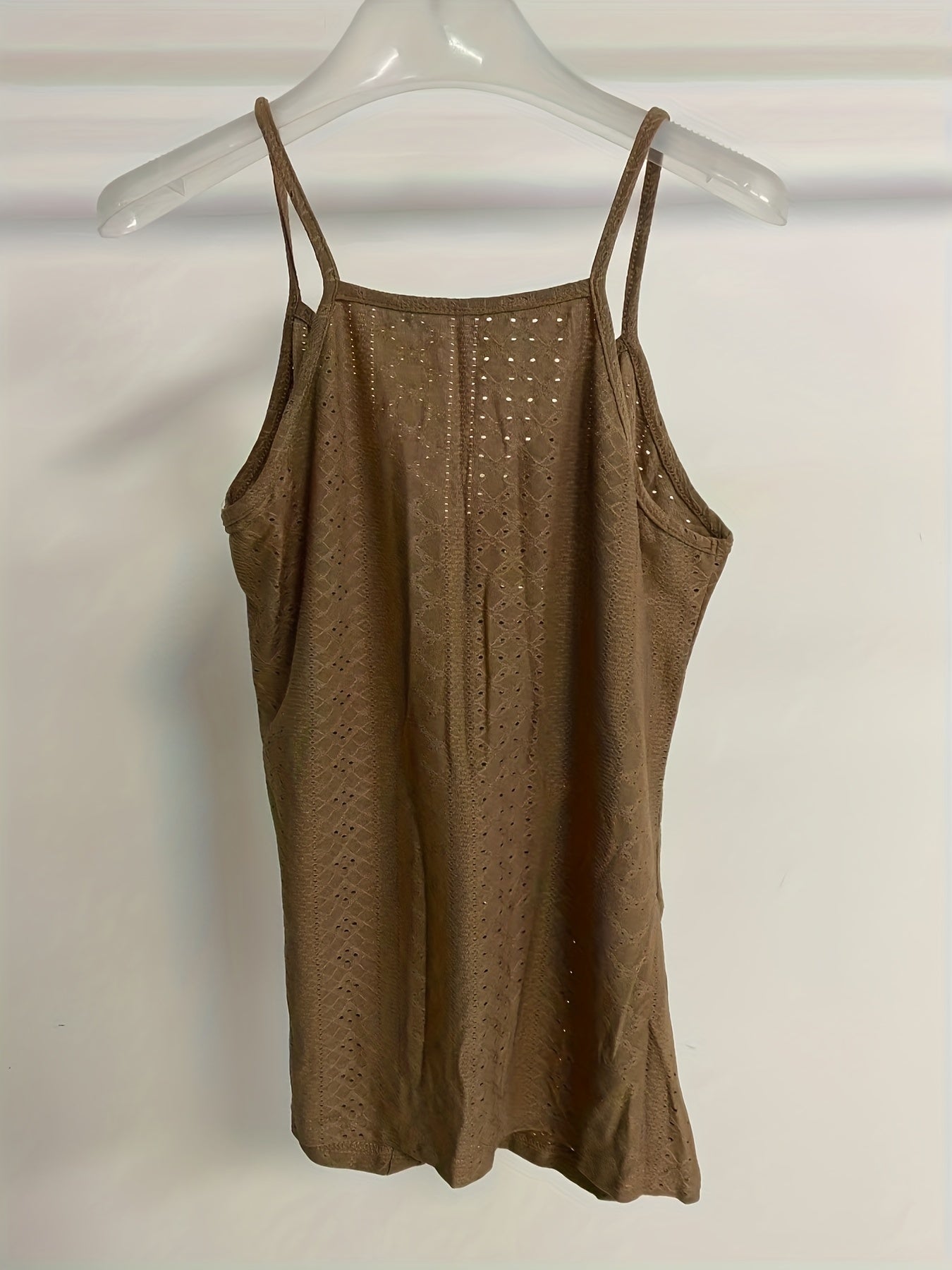 Eyelet Embroidered Cami Top Sleeveless Summer Casual Women's Clothing