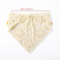 Boho Knitted Triangle Bandana Hair Scarf Hairband for Women Girls
