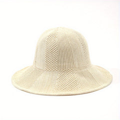 Wide Brim Bucket Hat Casual Crochet Breathable Sunscreen Fisherman Cap