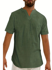 Men's Casual V Neck Short Sleeve Tee for Summer