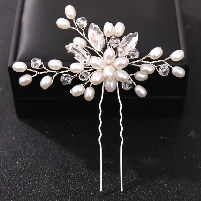 Wedding Bridal Hair Comb Crystal Faux Pearl Rhinestone Hairpin