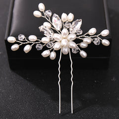 Wedding Bridal Hair Comb Crystal Faux Pearl Rhinestone Hairpin