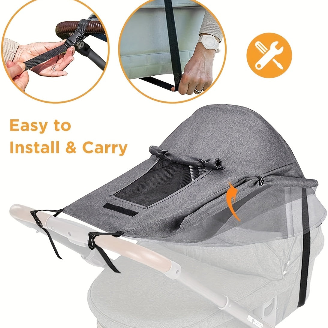 Waterproof Stroller Sunshade Cover Anti UV With Window