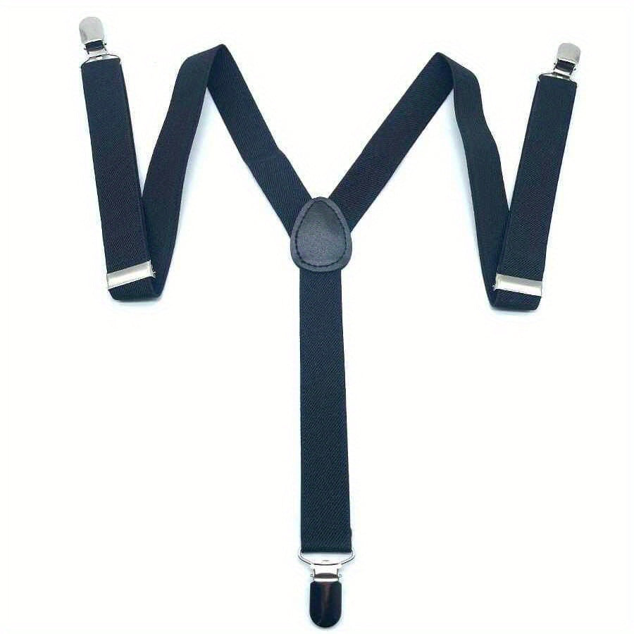 Men's Casual Business Suit Suspenders Elastic Plain Suspenders