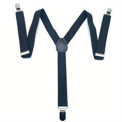 Men's Casual Business Suit Suspenders Elastic Plain Suspenders