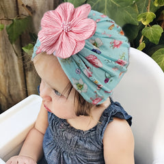 Printed Match Flower Baby Hat Four Seasons