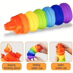 Collapsible Water Bottle Carabiner Leak Proof BPA Silicone Travel Camping Hiking