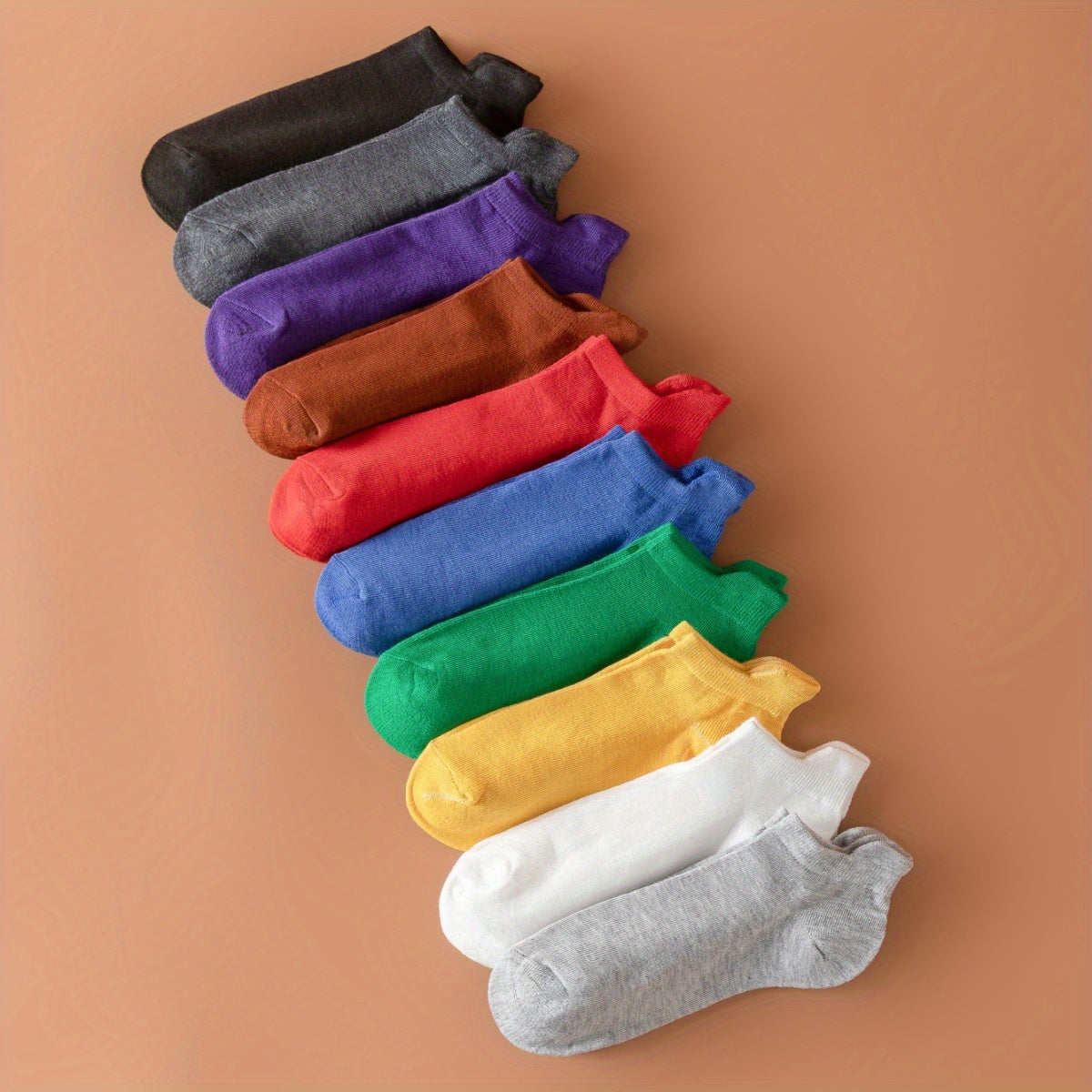 10 Pairs Women's Low Cut Ankle Socks Solid Soft Lightweight Stockings