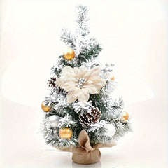 Mini Christmas Tree Artificial Snowflake Flocking Pine Needle Tree