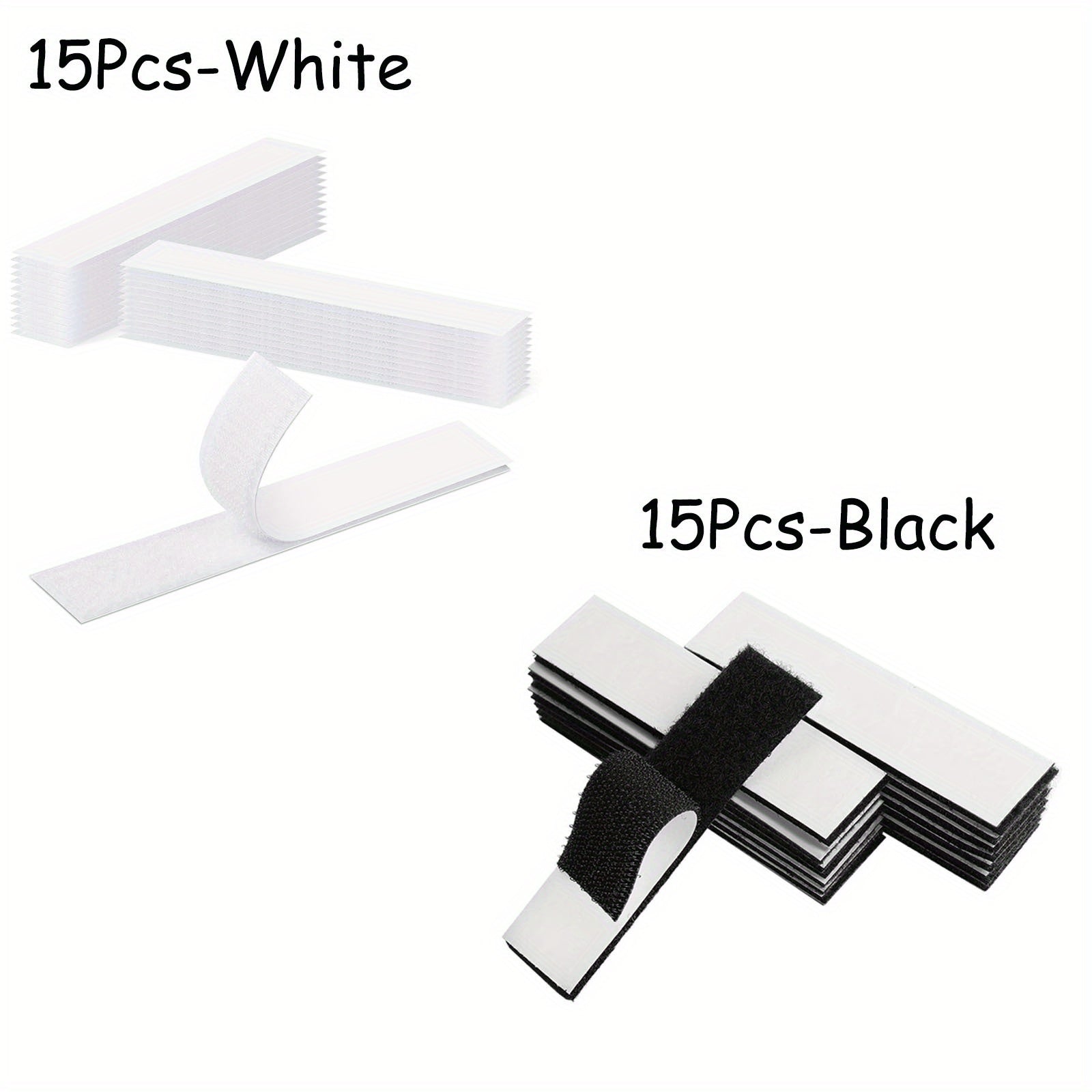 30pcs 1.98x10.16cm Hook and Loop Tape Self-Adhesive Strips
