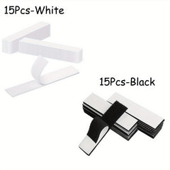 30pcs 1.98x10.16cm Hook and Loop Tape Self-Adhesive Strips