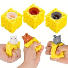 4 Pcs Squeeze Mouse Cheese Toy - Fun Kids' Birthday Gift
