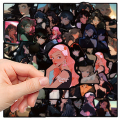 50pcs Retro Comic Beauty Graffiti Stickers for Laptop Helmet Water Cup