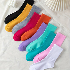 10 Pairs Girls Plain Crew Socks for Kids