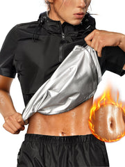 Women's Sauna Sweat Short Sleeve Suit for Weight Loss