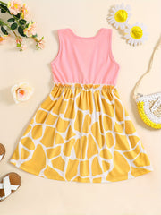Toddler Girls Giraffe Embroidery Dress Casual Summer Clothes