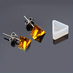 8pcs Stud Earrings Resin Crystal Epoxy Mold DIY Pendant Casting Silicone Mould
