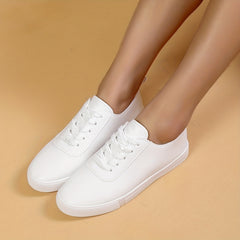 Classic Faux Leather Sneakers Lightweight Low Top Shoes