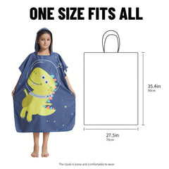 Mutao Kids Changing Towel Surf Poncho Soft Lightweight Microfiber Hooded Robe